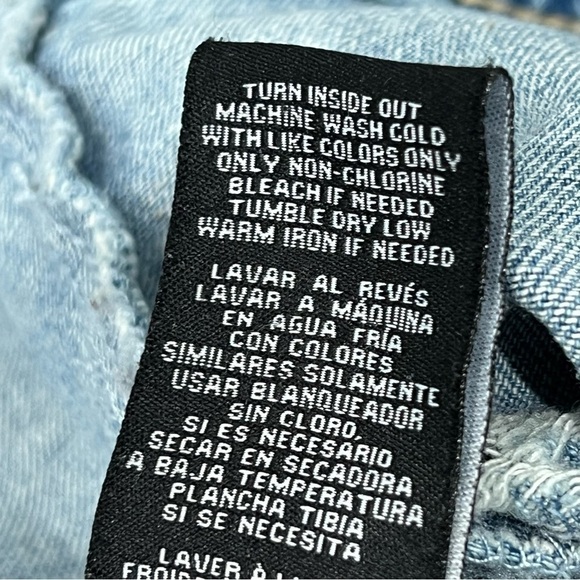 Boom Boom Jeans Cropped Distressed 100 Cotton Jean Denim Jacket Size Small - Picture 9 of 9